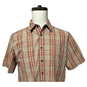 5.11 Tactical Shirt Mens Medium Concealed Carry Covert Cream Red Plaid Snap